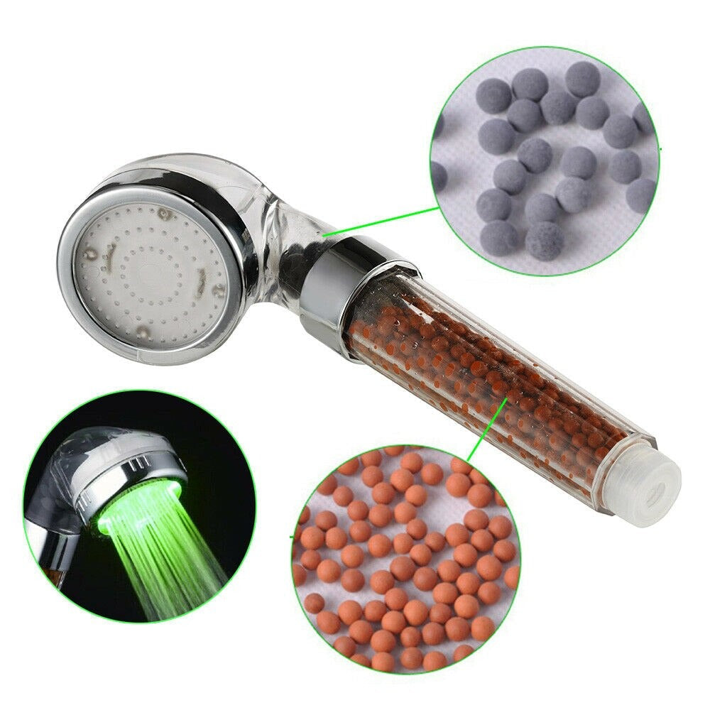 LED Shower Head Water-Saving Bathroom Accessory